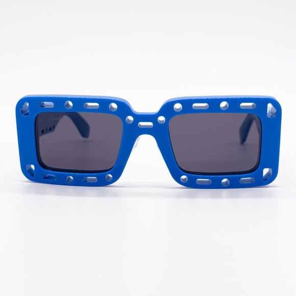 NEW OFF-WHITE ATLANTIC 507 BLUE SUNGLASSES SQUARE OERI025 4507 - Picture 3 of 11